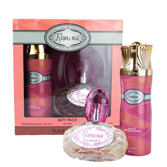 Ramona Perfume Gift Set for Women (EDP 100ml + Body Spray 200ml) by Maryaj