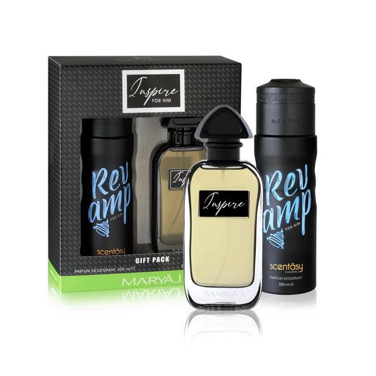 Inspire Perfume Gift Set for Men (EDP 100ml + Revamp Perfume Body Spray 200ml) by Maryaj