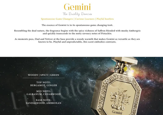 Genesis Gemini Perfume 90ml EDP French Avenue
