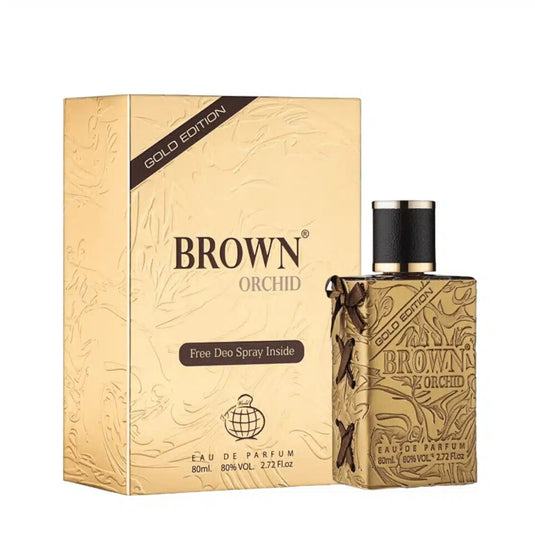 Brown Orchid Gold Edition 80ml EDP with Deodrant by Fragrance World